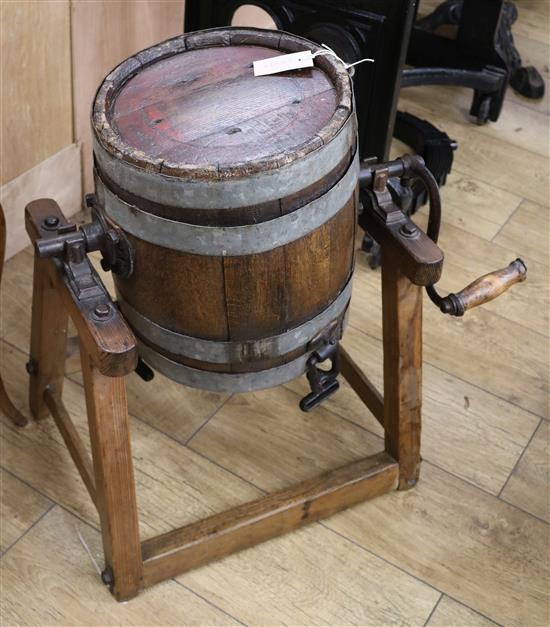 A butter churn W.65cm approx.